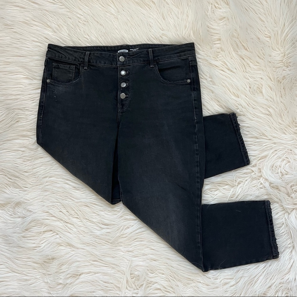Black Straight Leg Ankle Jeans
